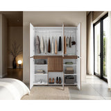 Closet Bea Gales y Blanco 150x200cm con Dos Cajones y con Seis Puertas - CLOSETS | Bylmo