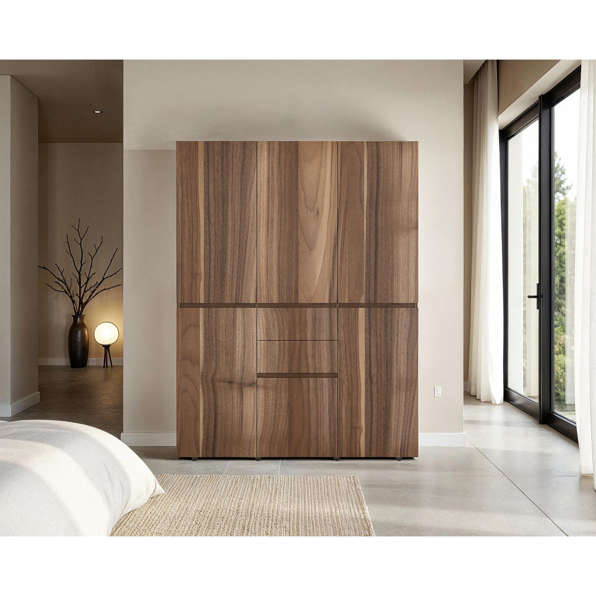 Closet Bea Gales y Blanco 150x200cm con Dos Cajones y con Seis Puertas - CLOSETS | Bylmo