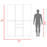 Closet Bea Gales y Blanco 150x200cm con Dos Cajones y con Seis Puertas - CLOSETS | Bylmo