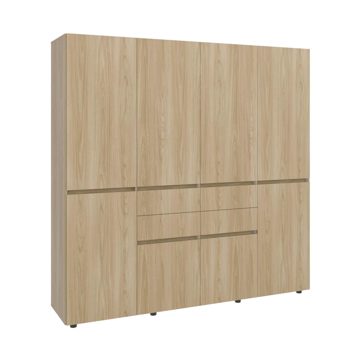 Closet Siruela Fresno Europeo y Blanco 200x200cm con Cuatreo Cajones y con Ocho Puertas - CLOSETS | Bylmo