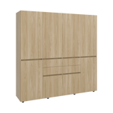 Closet Siruela Fresno Europeo y Blanco 200x200cm con Cuatreo Cajones y con Ocho Puertas - CLOSETS | Bylmo