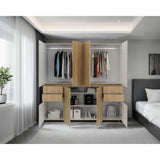 Closet Siruela Fresno Europeo y Blanco 200x200cm con Cuatreo Cajones y con Ocho Puertas - CLOSETS | Bylmo