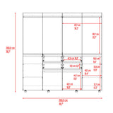 Closet Siruela Fresno Europeo y Blanco 200x200cm con Cuatreo Cajones y con Ocho Puertas - CLOSETS | Bylmo