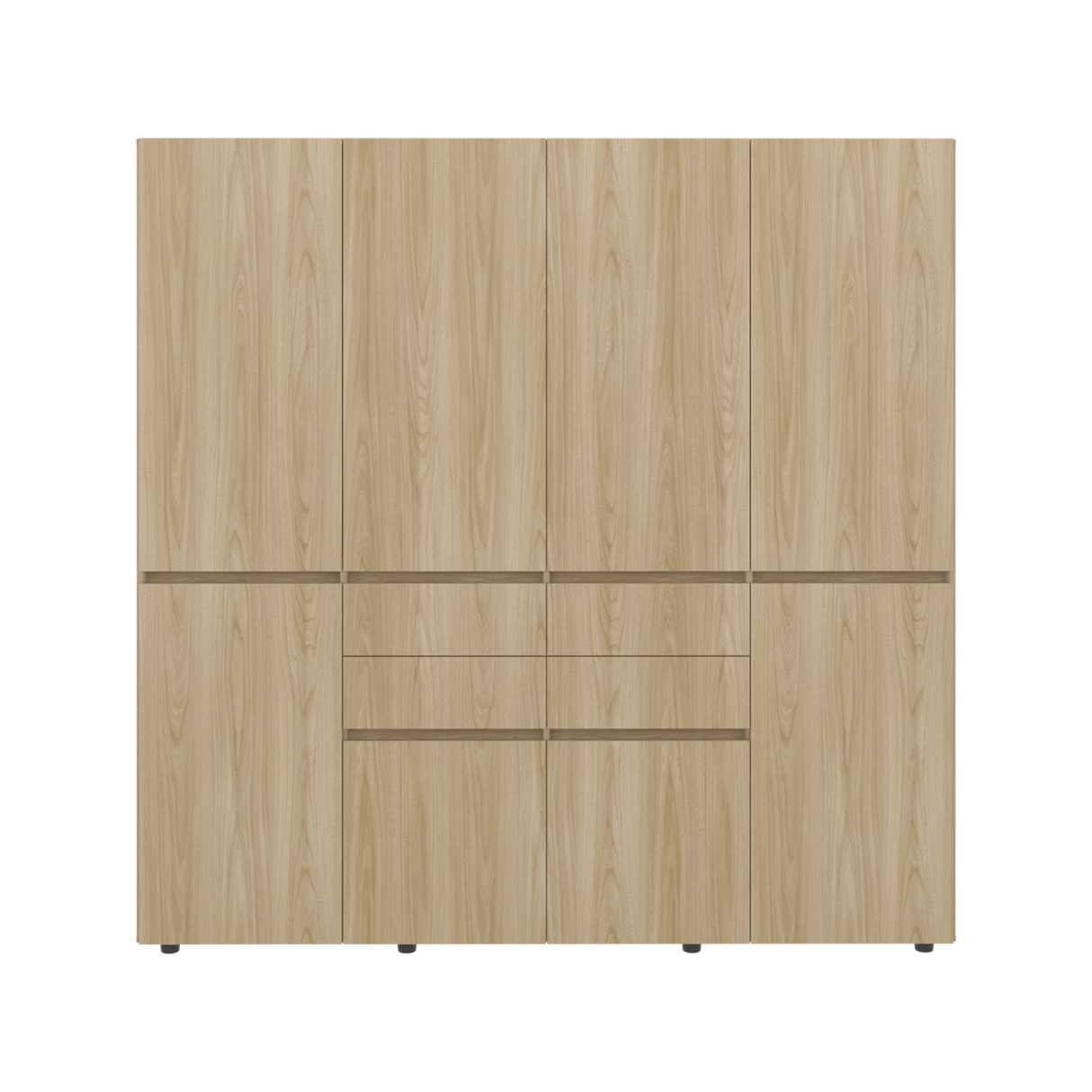 Closet Siruela Fresno Europeo y Blanco 200x200cm con Cuatreo Cajones y con Ocho Puertas - CLOSETS | Bylmo