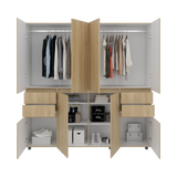 Closet Siruela Fresno Europeo y Blanco 200x200cm con Cuatreo Cajones y con Ocho Puertas - CLOSETS | Bylmo