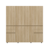 Closet Siruela Fresno Europeo y Blanco 200x200cm con Cuatreo Cajones y con Ocho Puertas - CLOSETS | Bylmo