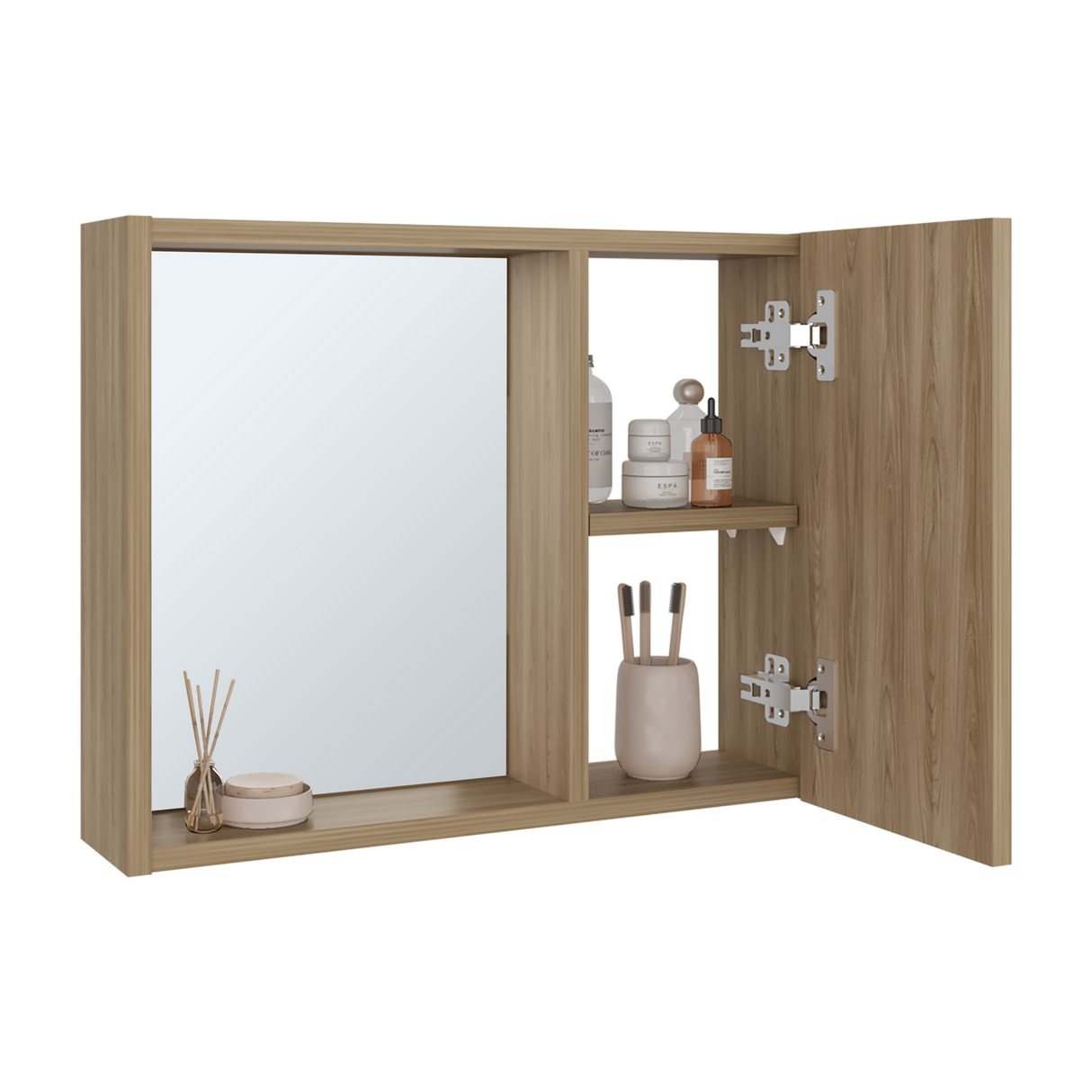 Gabinete de Baño Alessi Fresno 50.5x40.3cm con Espejo y con Un Entrepaño - GABINETES DE BANHO | Bylmo