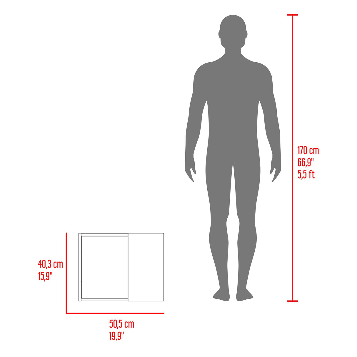 Gabinete de Baño Alessi Fresno 50.5x40.3cm con Espejo y con Un Entrepaño - GABINETES DE BANHO | Bylmo