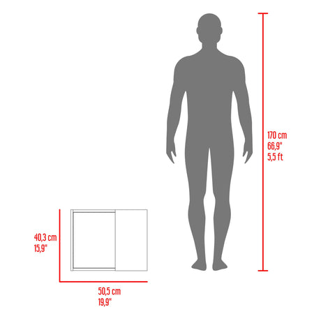 Gabinete de Baño Alessi Fresno 50.5x40.3cm con Espejo y con Un Entrepaño - GABINETES DE BANHO | Bylmo