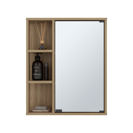 Gabinete de Baño Berkel Fresno 50x60cm con Espejo y con Dos Entrepaños - GABINETES DE BANHO | Bylmo