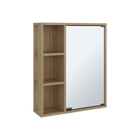 Gabinete de Baño Berkel Fresno 50x60cm con Espejo y con Dos Entrepaños - GABINETES DE BANHO | Bylmo