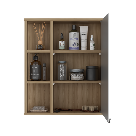 Gabinete de Baño Berkel Fresno 50x60cm con Espejo y con Dos Entrepaños - GABINETES DE BANHO | Bylmo