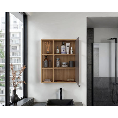 Gabinete de Baño Berkel Fresno 50x60cm con Espejo y con Dos Entrepaños - GABINETES DE BANHO | Bylmo