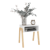 Mesa de Noche Pinetti Blanco 46x51cm con Un Compartimiento - MESAS DE NOCHE | Bylmo