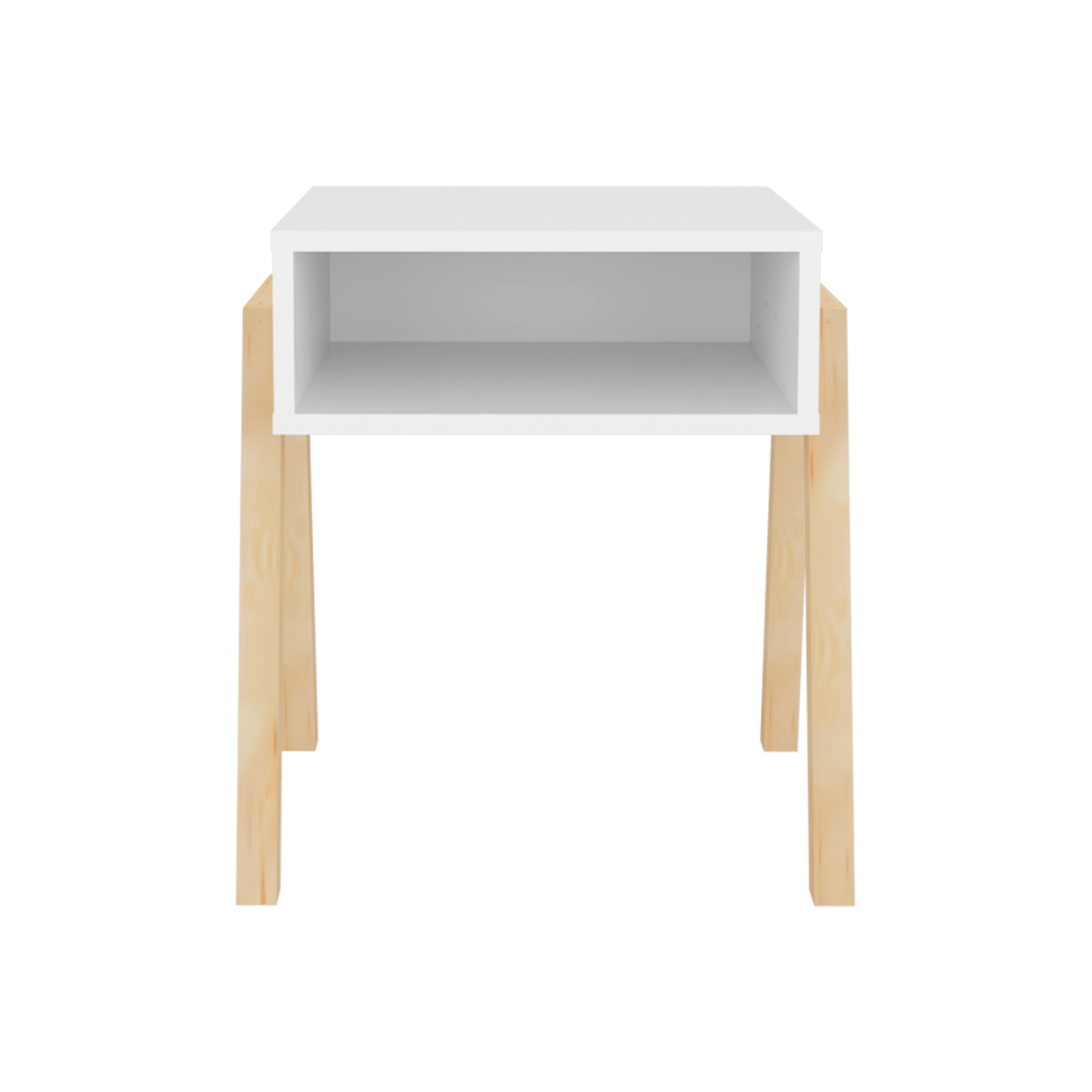 Mesa de Noche Pinetti Blanco 46x51cm con Un Compartimiento - MESAS DE NOCHE | Bylmo
