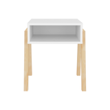 Mesa de Noche Pinetti Blanco 46x51cm con Un Compartimiento - MESAS DE NOCHE | Bylmo