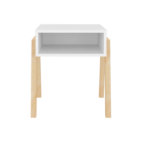 Mesa de Noche Pinetti Blanco 46x51cm con Un Compartimiento - MESAS DE NOCHE | Bylmo