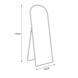 Espejo de Piso Toscana Negro 70x170cm Asimetrico con Marco Metálico y con Iluminación LED - ESPEJOS DE PISO | Bylmo