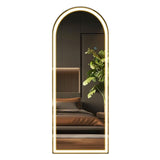 Espejo de Piso Toscana Dorado 70x170cm Asimetrico con Marco Metálico y con Iluminación LED - ESPEJOS DE PISO | Bylmo