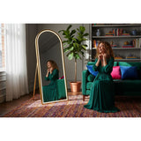 Espejo de Piso Toscana Dorado 70x170cm Asimetrico con Marco Metálico y con Iluminación LED - ESPEJOS DE PISO | Bylmo