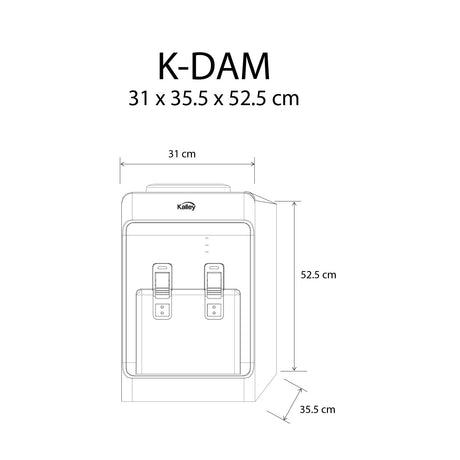 Dispensador de Agua Kalley Gris 31x52.5cm de Botellon de Piso - DISPENSADORES DE AGUA | Bylmo