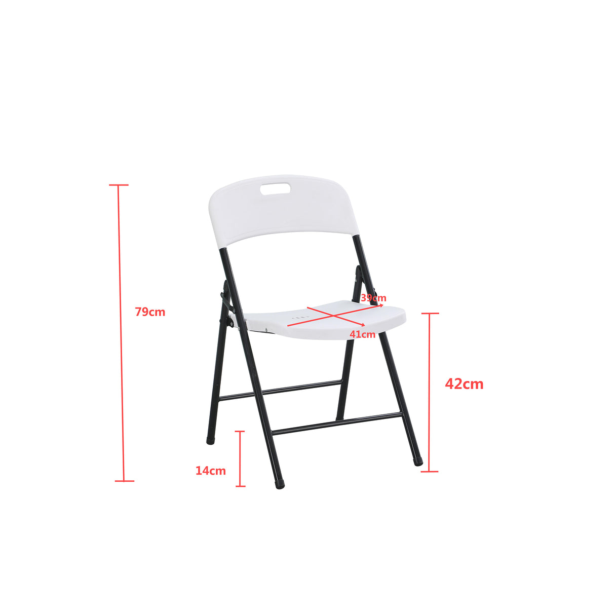 Silla Plegable BM F05 Blanco 39.5x79cm con Espaldar y con Asiento Rectangular - SILLAS Y BUTACOS | Bylmo