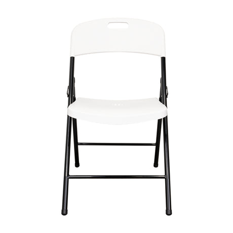 Silla Plegable BM F05 Blanco 39.5x79cm con Espaldar y con Asiento Rectangular - SILLAS Y BUTACOS | Bylmo