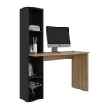 Escritorio con Biblioteca Aston Fresno Europeo y Wengue 120.3x145.8cm sin Cajones - ESCRITORIOS | Bylmo