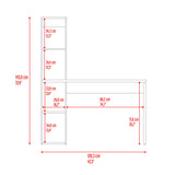 Escritorio con Biblioteca Aston Fresno Europeo y Wengue 120.3x145.8cm sin Cajones - ESCRITORIOS | Bylmo