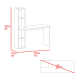 Escritorio con Biblioteca Aston Fresno Europeo y Wengue 120.3x145.8cm sin Cajones - ESCRITORIOS | Bylmo