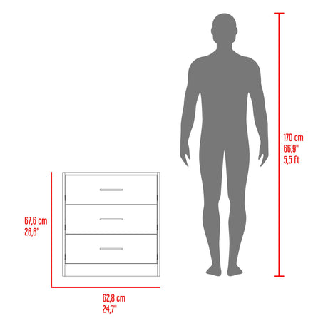 Cómoda Clay Fresno Europeo y Wengue 62.8x67.6cm de Tres Hileras con Tres Cajones - CAJONERAS Y COMODAS | Bylmo
