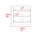 Cómoda Clay Fresno Europeo y Wengue 62.8x67.6cm de Tres Hileras con Tres Cajones - CAJONERAS Y COMODAS | Bylmo