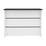 Barra de Cocina Fendi Blanco y Wengue 120x90cm para Dos Asientos con Dos Entrepaños y Dos Compartimientos - BARRAS Y MUEBLES AUXILIARES | Bylmo