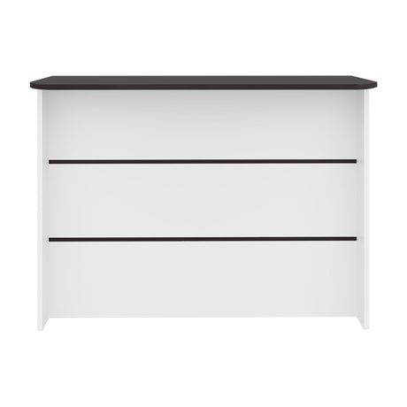 Barra de Cocina Fendi Blanco y Wengue 120x90cm para Dos Asientos con Dos Entrepaños y Dos Compartimientos - BARRAS Y MUEBLES AUXILIARES | Bylmo