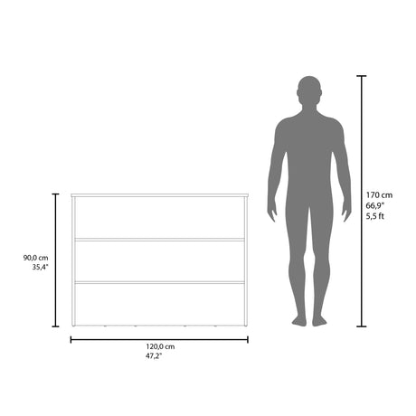 Barra de Cocina Fendi Blanco y Wengue 120x90cm para Dos Asientos con Dos Entrepaños y Dos Compartimientos - BARRAS Y MUEBLES AUXILIARES | Bylmo