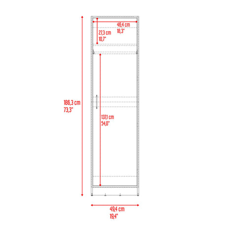 Closet Clay Fresno Europeo y Wengue 49.4x186.3cm con Una Puerta y Dos Compartimientos - CLOSETS | Bylmo