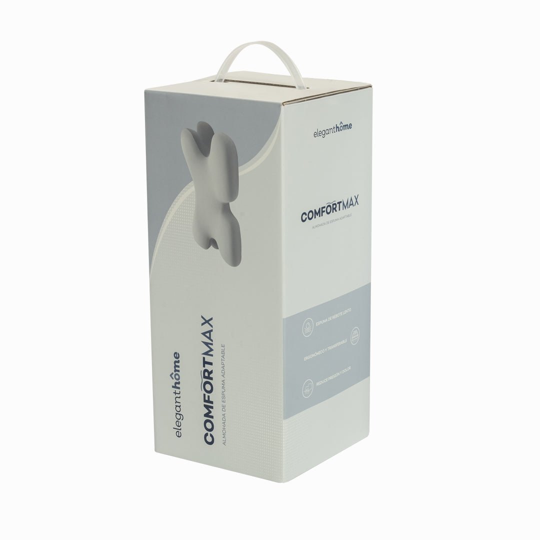 Almohada Comfort Max Gris 62x35cm de Espuma De Poliuretano Medio Para dormir Boca Arriba Y De Costado - ALMOHADAS | Bylmo