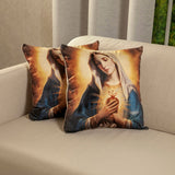Set X 2 Cojines Jardín del Edén Multicolor 45x45cm Cuadrados Virgen Maria - COJINES | Bylmo