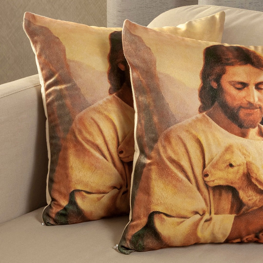 Set X 2 Cojines Jardín del Edén Multicolor 45x45cm Cuadrados Jesus - COJINES | Bylmo