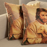 Set X 2 Cojines Jardín del Edén Multicolor 45x45cm Cuadrados Jesus - COJINES | Bylmo