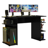 Escritorio Gamer Negro 120x76cm sin Cajones con Organizador de Libros - ESCRITORIOS | Bylmo