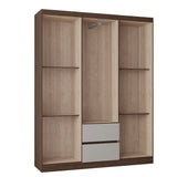 Closet Lisboa Chocolate y Blanco 147x183cm con Dos Cajones y con Seis Puertas - CLOSETS | Bylmo