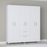 Closet Avila Blanco 164x190cm con Dos Cajones y con Seis Puertas - CLOSETS | Bylmo