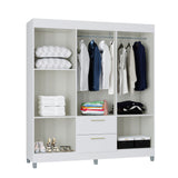 Closet Avila Blanco 164x190cm con Dos Cajones y con Seis Puertas - CLOSETS | Bylmo