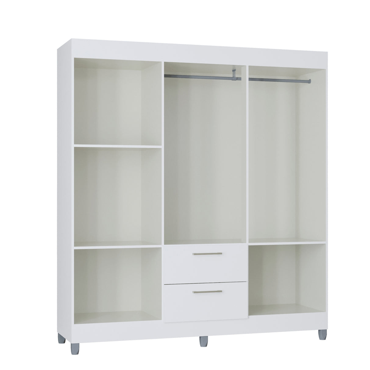 Closet Avila Blanco 164x190cm con Dos Cajones y con Seis Puertas - CLOSETS | Bylmo