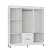 Closet Avila Blanco 164x190cm con Dos Cajones y con Seis Puertas - CLOSETS | Bylmo