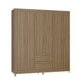 Closet Avila Castaño 164x190cm con Dos Cajones y con Seis Puertas - CLOSETS | Bylmo