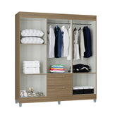 Closet Avila Castaño 164x190cm con Dos Cajones y con Seis Puertas - CLOSETS | Bylmo