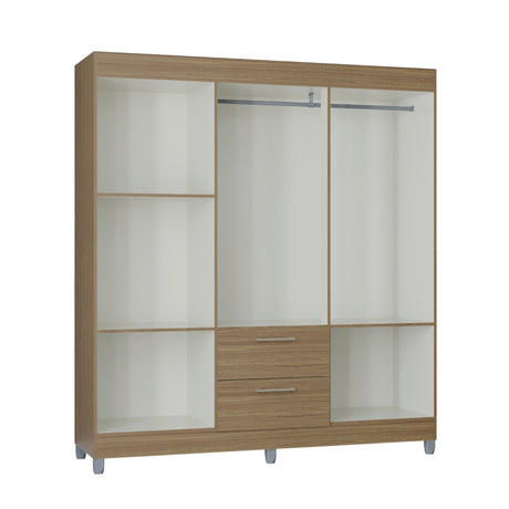 Closet Avila Castaño 164x190cm con Dos Cajones y con Seis Puertas - CLOSETS | Bylmo