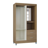 Closet Cordoba Castaño 99x181cm con Dos Cajones con Dos Puertas y con Espejo - CLOSETS | Bylmo